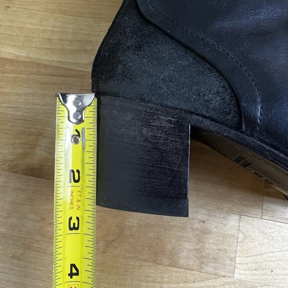 Moma Design Leather‎ Black Ankle Boots Block Heel Made in Italy Size 37 - Picture 13 of 13